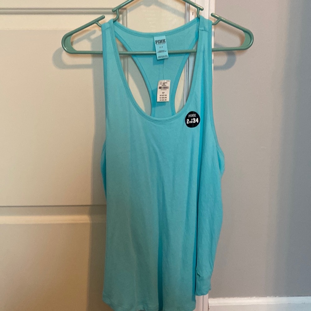 New with tags PINK Victoria’s Secret Teal tank top. Women’s size small, NWT